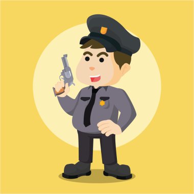 elinde bir silah polis