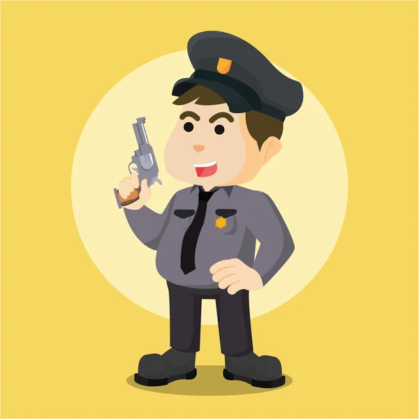 Police tenant une arme — Image vectorielle