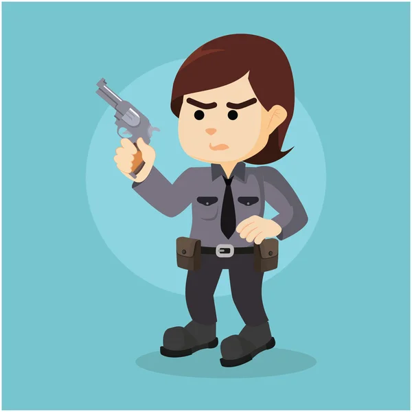 Polizistin mit Waffe — Stockvektor