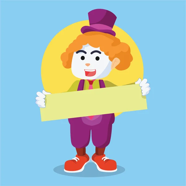 Clown tenant signe — Image vectorielle