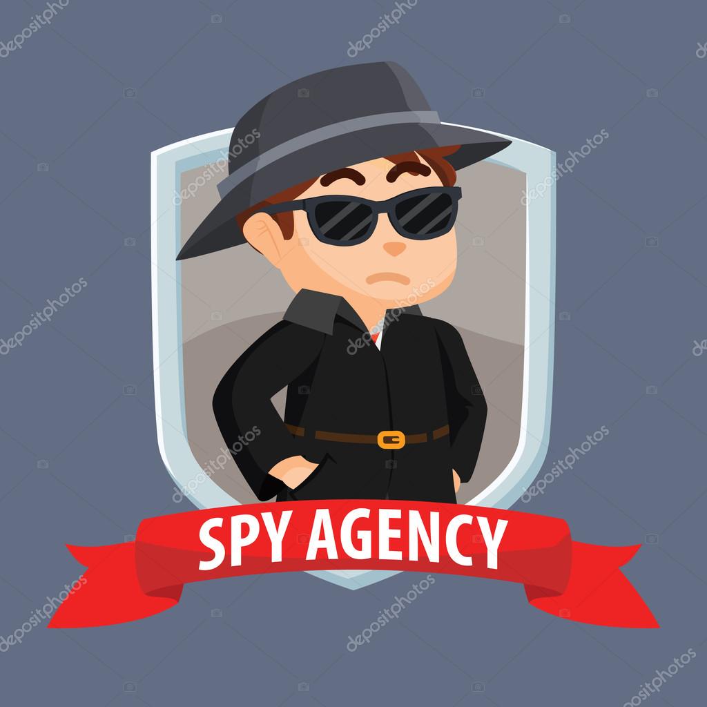 Spy agency in emblem with banner — Stock Vector © funwayillustration