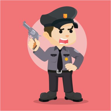 Polis memuru holding silah