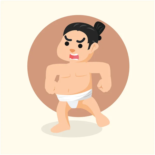 Sumo wrestler illustration design — Stock Vector