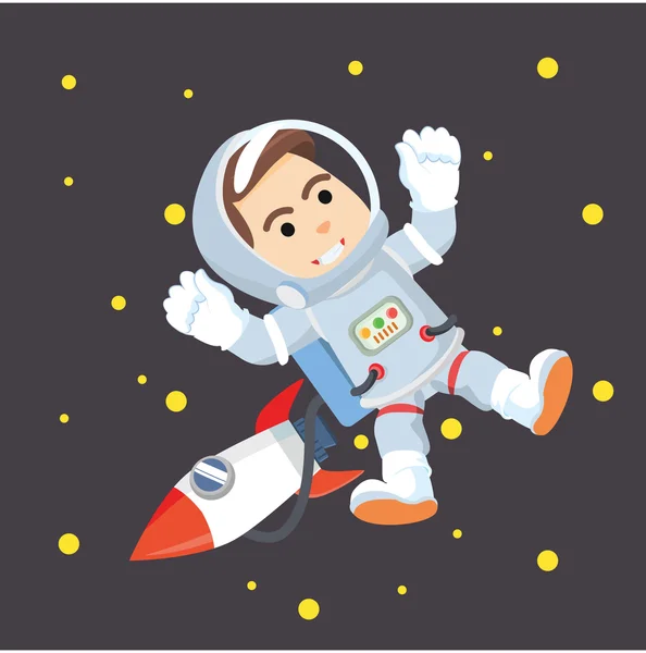 Astronaut in space illustration design — Stock Vector