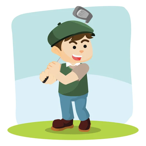 Joueur de golf frappant balle — Image vectorielle