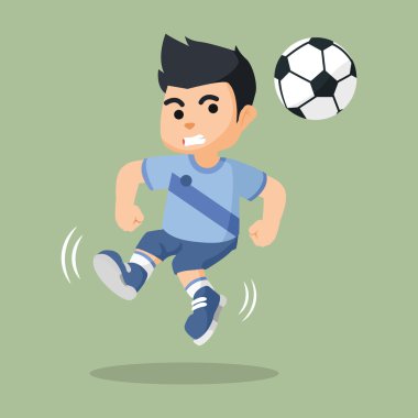 Futbol oyuncu atlama ve başlık