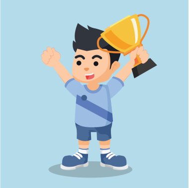 Futbol oyuncu kazanan holding kupa