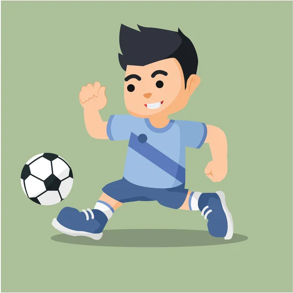 Fußballer läuft mit Ball — Stockvektor