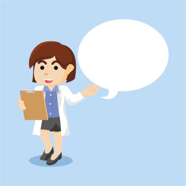 kadın doktor tutan dev Pano ve belirtme çizgisi