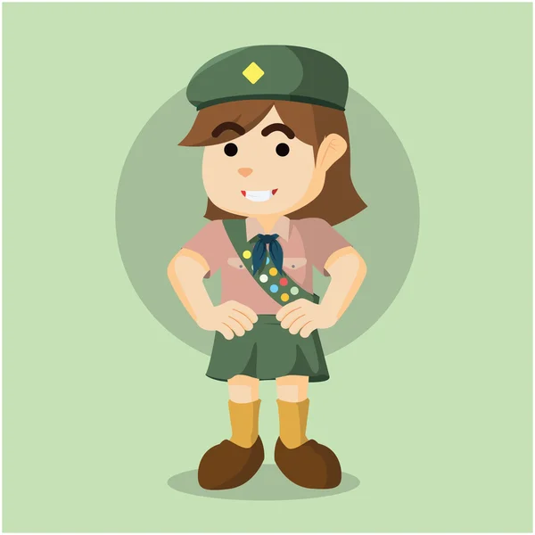 Scout ragazza illustrazione design — Vettoriale Stock