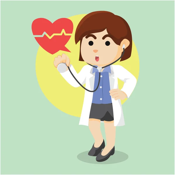 Female doctor holding stethoscope — Stock Vector