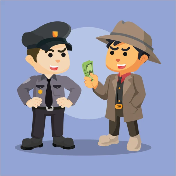 Mafia soborno policía ilustración diseño — Vector de stock