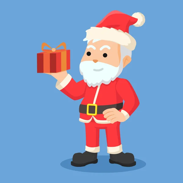 Άγιος Βασίλης, κρατώντας ένα δώρο — Διανυσματικό Αρχείο