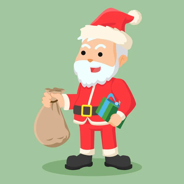 Άγιος Βασίλης κρατώντας το σάκο του δώρου — Διανυσματικό Αρχείο