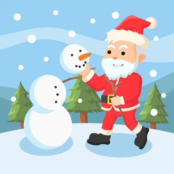 圣诞老人雪人 — 图库矢量图片