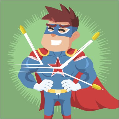 süper kahraman kurşun geçirmez illüstrasyon tasarımı