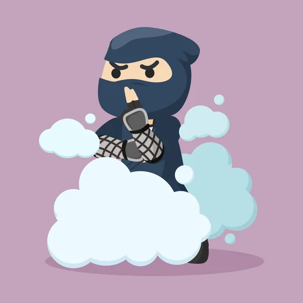 Ninja verschwinden Illustration Design — Stockvektor