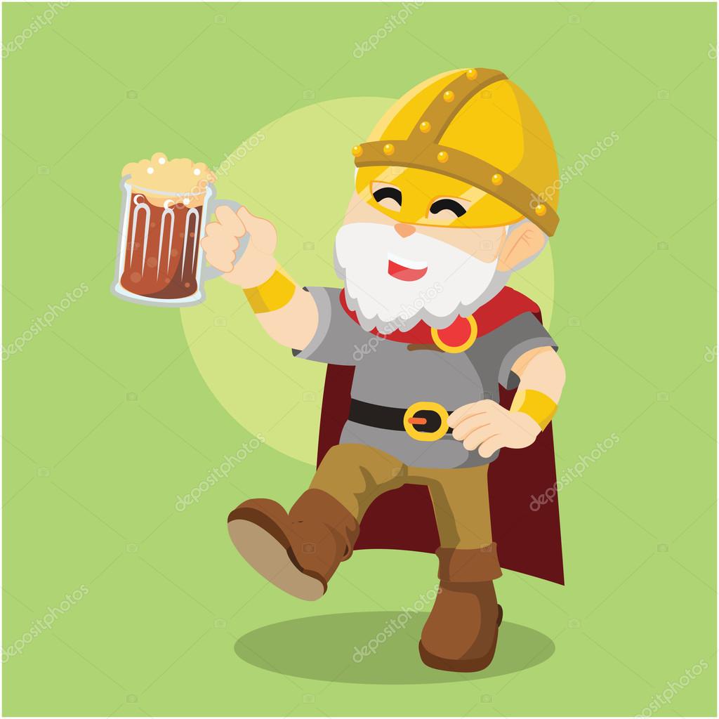 Viking leader drinking beer Stock Vector Image by ©funwayillustration
