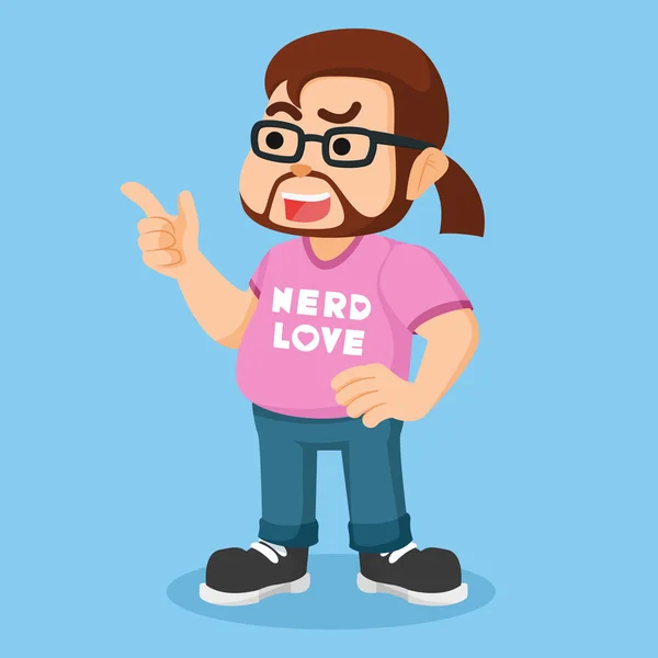 Fat Boy Nerd Illustration design — Stockvektor