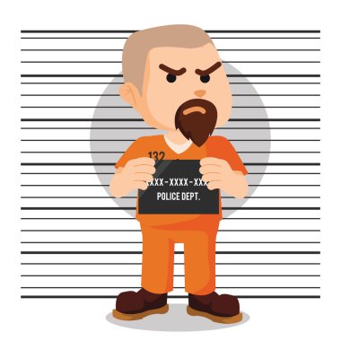 MugShot illüstrasyon tasarım mahkum