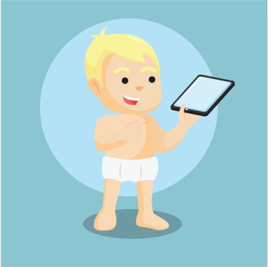 bebek çocuk holding tablet