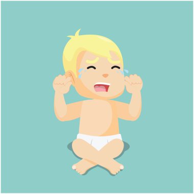 bebek çocuk ağlayan illüstrasyon tasarımı