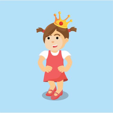 Girl with crown colorful vector Girl with crown colorful vector