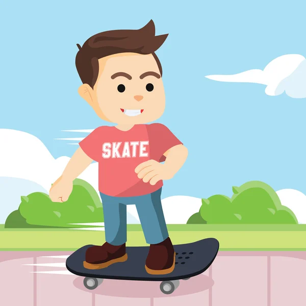 Skater menino em pedestre colorido — Vetor de Stock