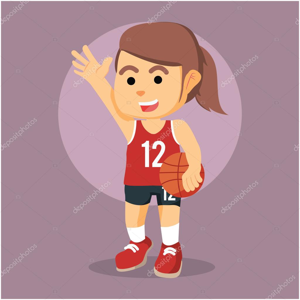 女子バスケット ボール選手イラスト デザイン ストックベクター C Funwayillustration