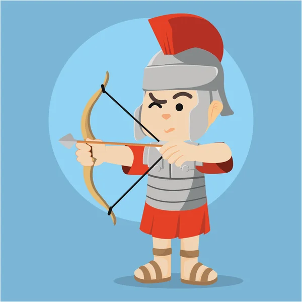 Roman soldier with bow — Stock Vector