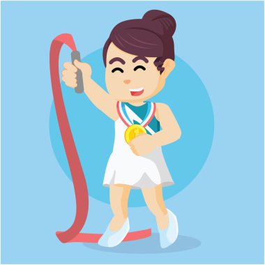 Şerit dansçı renkli madalya kazanmak