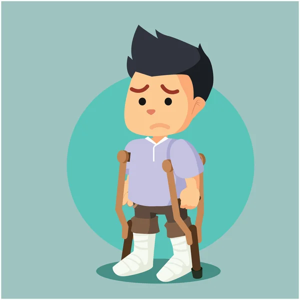 Man sad got both of his leg broken — Stock Illustration Man sad got both of his leg broken Royalty Free Stock Vectors