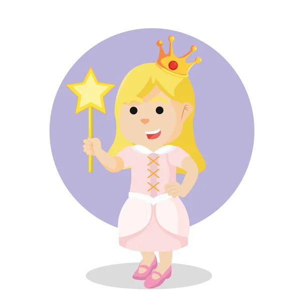 Prinzessin mit Zauberstab bunt — Stockvektor