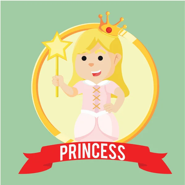 Prinzessin im Kreis-Banner — Stockvektor