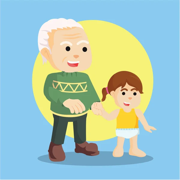 Grootvader met zijn kleinkind — Stockvector