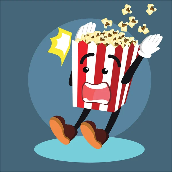 Palomitas de maíz sorprendido diseño de ilustración — Vector de stock