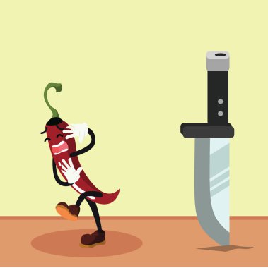 Chili adam bıçağı korkuttu