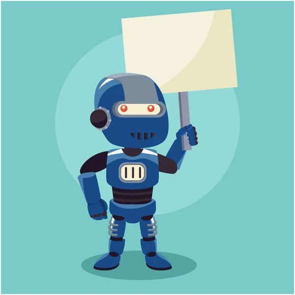 Disegno di illustrazione del segno di tenuta robot blu — Vettoriale Stock
