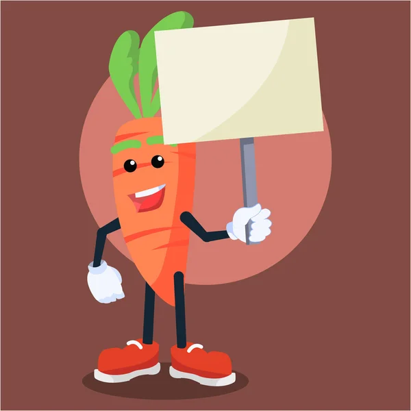 Carrotman holding tecken illustration design — Stock vektor