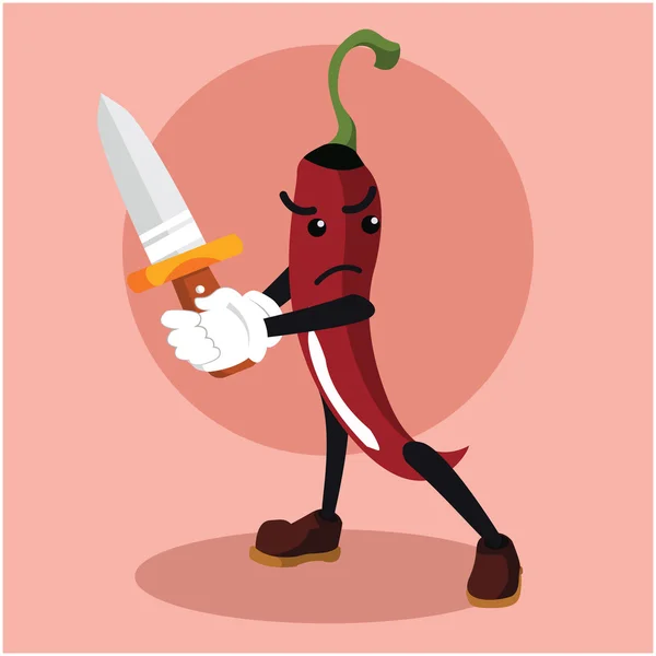 Chili homem usando design ilustração dager — Vetor de Stock