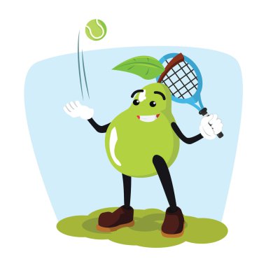 renkli tenis oynamaya armut adam