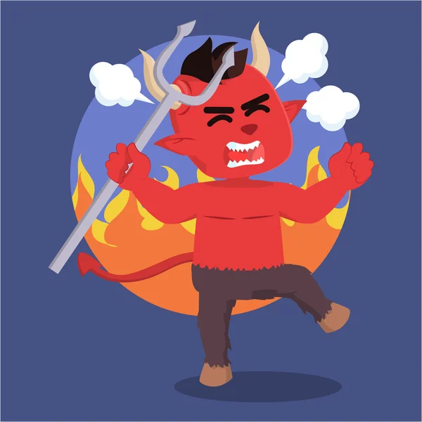 Diavolo arrabbiato disegno illustrazione — Vettoriale Stock