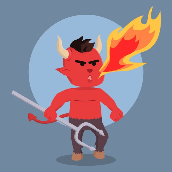 Diablo aliento fuego colorido — Vector de stock