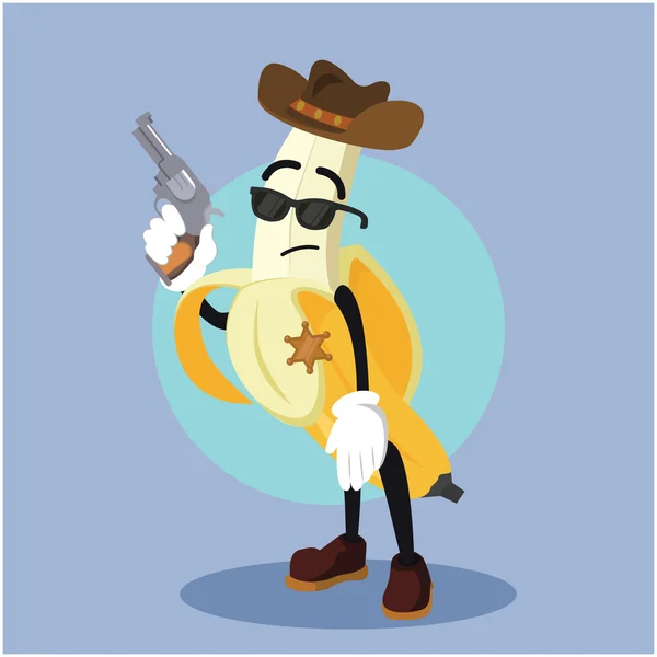 Bananenmann der Sheriff bunt — Stockvektor