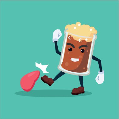 bira tekme karaciğer illüstrasyon tasarımı