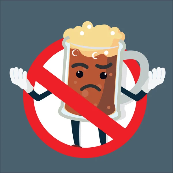Cerveja proibida ilustração design — Vetor de Stock