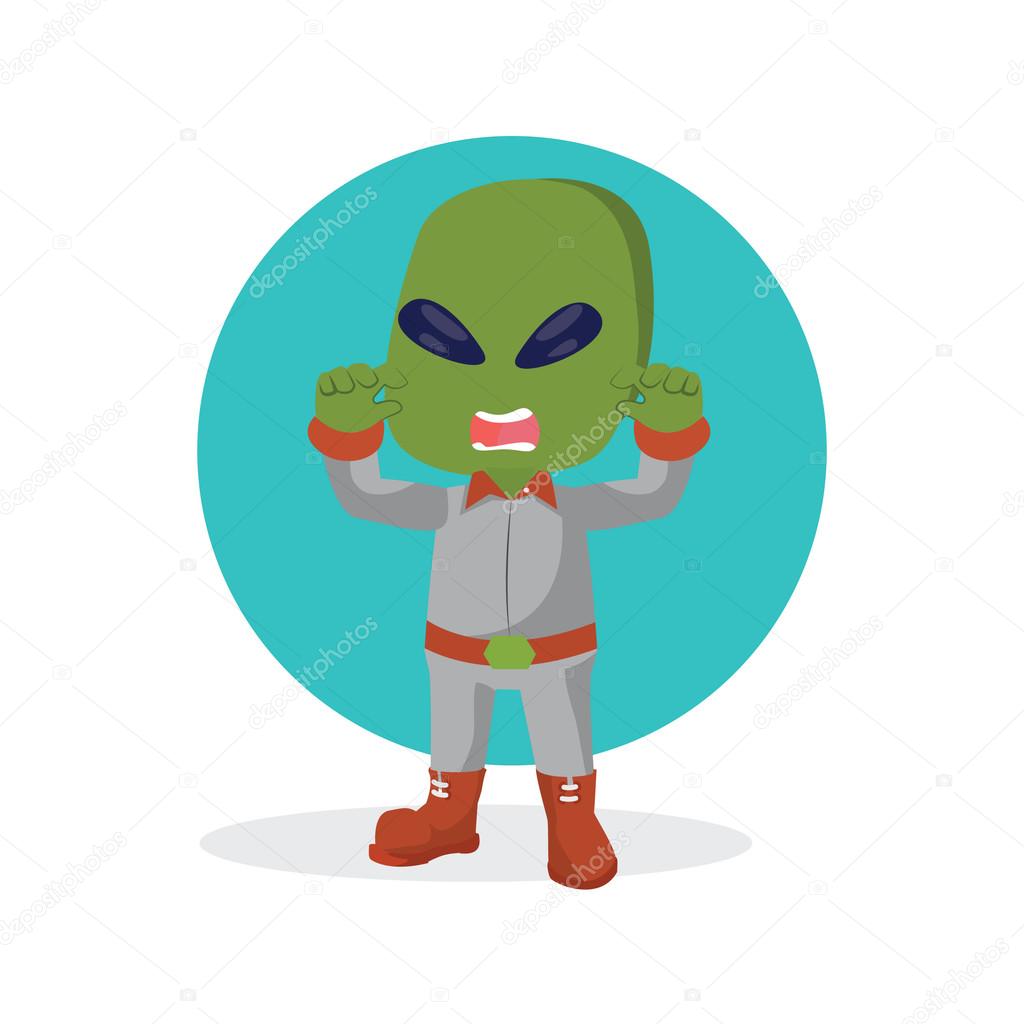 alien scary illustration design