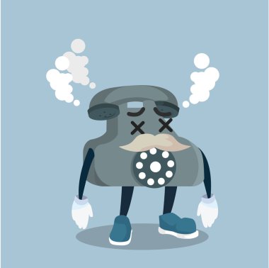 eski telefon vektör çizim tasarım kırık