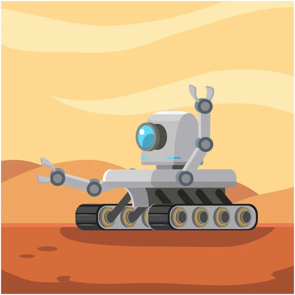 Mars Rover Roboter Vektor Illustration Design — Stockvektor