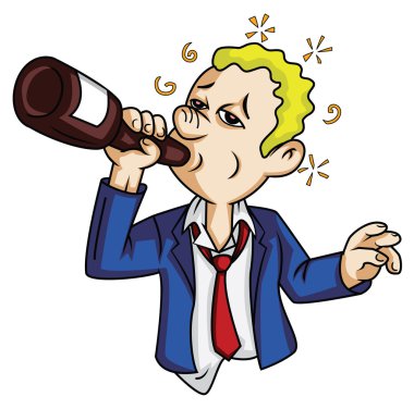 Drunk man clipart